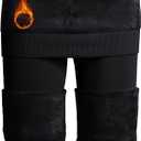 NORMOV Winter Warm Fleece Lined Leggings Women,Thick Thermal Velvet Tights (Medium-Large, Black)