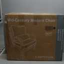 Sweetcrispy Mid Century Modern Chair, Accent Chair with Arms and Waist Cushion, Reading Chairs for Adults, Lounge Chair for Living Room and Bedroom, Wooden Frame, Dark Green