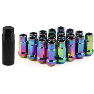 Muge Racing M12x1.5 Bulge Acorn Open End Wheel Nuts - 20 PCS, 12mmx1.5, Neo Lug Nuts Set with 1 Key for Toyota, Honda, Ford, Chevrolet, Mitsubishi, Mazda, KIA, Hyundai, Buick