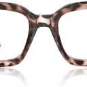 JiSoo Oversized Reading Glasses for Women, Stylish Designer Large Readers Oprah Style with Spring Hinge (Leopard Brown)