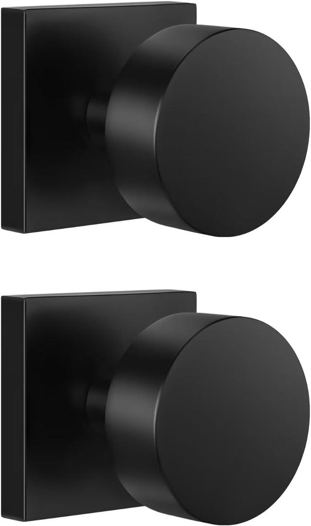 Leydebong 2 Pack Dummy Door Knobs for Interior Closet, Single Side Non-Turning Inactive Dummy Knobs in Matte Black Finish
