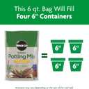 Miracle-Gro Indoor Potting Mix, Blended for a Variety of Houseplants, Feeds for up to 6 Months, 6 qt, 2-Pack