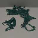 Lilosy Sexy Choker Floral Lace Scallop Sheer Underwire Push Up Garter Belt Lingerie Set 3 Piece (Small, Army Green)