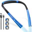 Glocusent Upgraded LED Neck Reading Light, Book Light for Reading in Bed, 30-min Timer, 3 Colors & 3 Brightness Adjustable, Rechargeable & Long Lasting, Perfect for Reading, Knitting (Slim-Medium, Lake Blue)