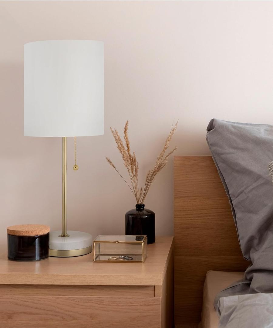 HarvestLand Pure 21 Table Lamp for Living Room and Bedroom  Farmhouse End Table Lamp for Nightstand or Sofa Side  Bedside lamp, Decorative lamp, Living Room Lamps for end Table