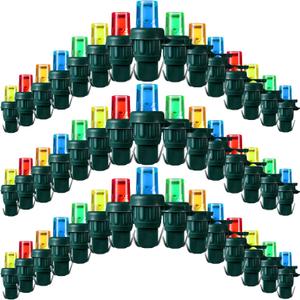 Honoson LED 5 mm Christmas String Lights Replacement Bulbs LED Wide Angle Wire Light Set Indoor Outdoor Home Decor Festival Decorations for Xmas Tree Lights(Multicolor Bulb,180 Count) (Green Base with Multicolor Bulb)