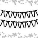 JeVenis Black Bow Garland Coquette Bows Banner for Birthday Bridal Shower Bachelorette Baby Shower