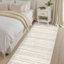 cotiled Washable 3x8 Runner Rugs: Washable Boho Rugs with Non Slip Backing Large Soft Indoor Stain Resistant Carpet for Living Room Bedroom Farmhouse Dining Room Lightweight Home Decor Brown/Cream
