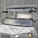 SAUTVS Flip Up Windshield for Polaris Ranger Midsize 570 500 2015-22/SP 570 | 3-IN-1, Closed Vented Open, Clear 1/5" Hard Coated Polycarbonate Front Flip Full Windscreen Window, Weatherproof Seals