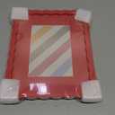 8x10 Picture Frame with Mat for 5x7, Wavy Edge Wooden Real Glass Photo Frame for Tabletop and Wall Hanging, Red, 1 Pack