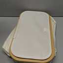 SONGMICS Laundry Hamper with Lid, Large Laundry Basket, 23.8 Gallons (90L), Removable Mesh Liner, Bamboo Handles, Collapsible, 16.5 x 12.6 x 27.8 Inches, Cream White ULCB509W01