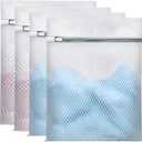 Laundry Bags Mesh Wash Bags for Delicates, Upgraded Honeycomb & Fine Mesh, Extra Durable with Sturdy Zippers, Protect Clothes in Washing Machine Essentials for Home, College & Dorm, 12 x 16 in 4-Pack