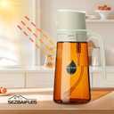 2 in 1 Olive Oil Sprayer for Cooking, Light-Blocking Olive Oil Dispenser Bottle for KitchenSpray and Pour, 16oz/470ml Dark Amber Glass Bottle, Upgraded ABS Black Cap Oil Mister for Air Fryer