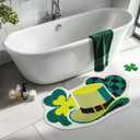 St Patricks Day Bathroom Rug Shamrock Bath Mat St Patrick's Day Decorations Rugs 31.5 x 17.7 Inch for Tub Home Living Room