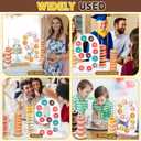 5 Pcs Donut Stand Set, Doughnut Party Supplies Include 1 Pc Digit Donut Wall Display Stand, 4 Pcs Doughnut Wall, for Birthday Wedding Baby Shower Party (White number 9)