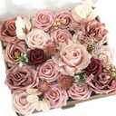 Lookein Artificial Flowers for DIY Wedding Decoration Bridal Bouquet Table Centerpieces Flower Wreaths Aisle Flowers Home Decor, Belle Dusty Rose (11" x 10" x 2.25")