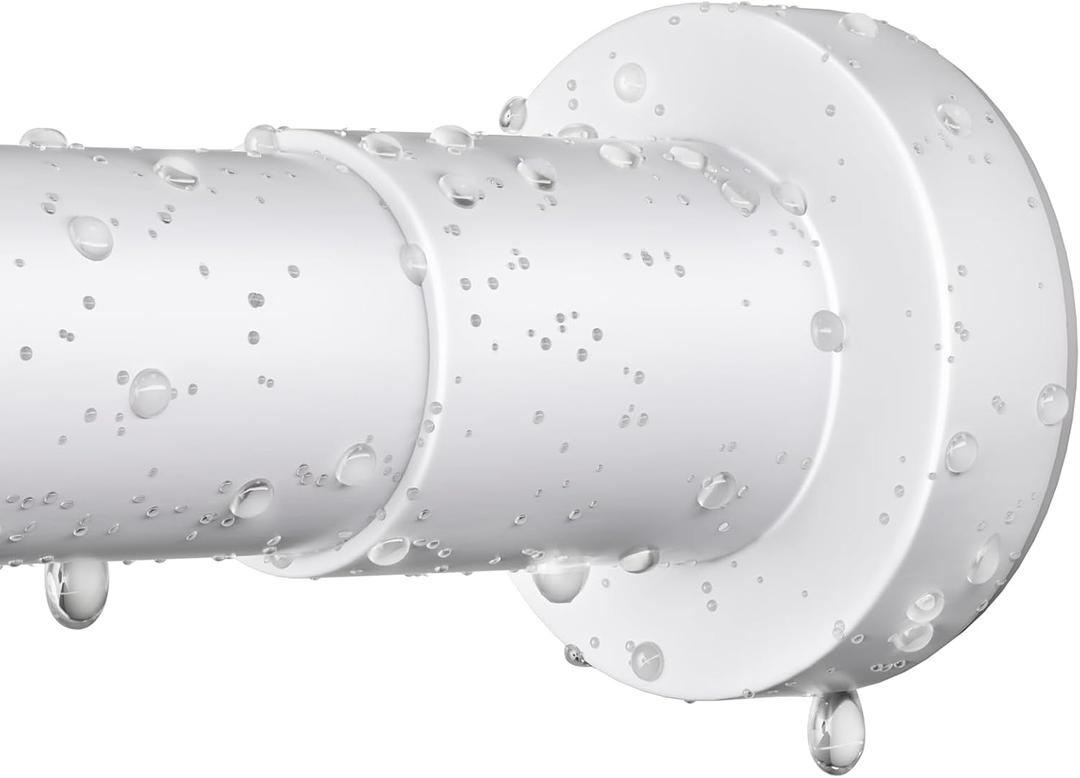 ZYRW Shower Curtain Rod 36-84 Inches (3-7ft) Non Rust Adjustable White Shower Rod Spring Tension Non Slip No Drilling Stainless Steel Shower Rods for Bathroom Window, White