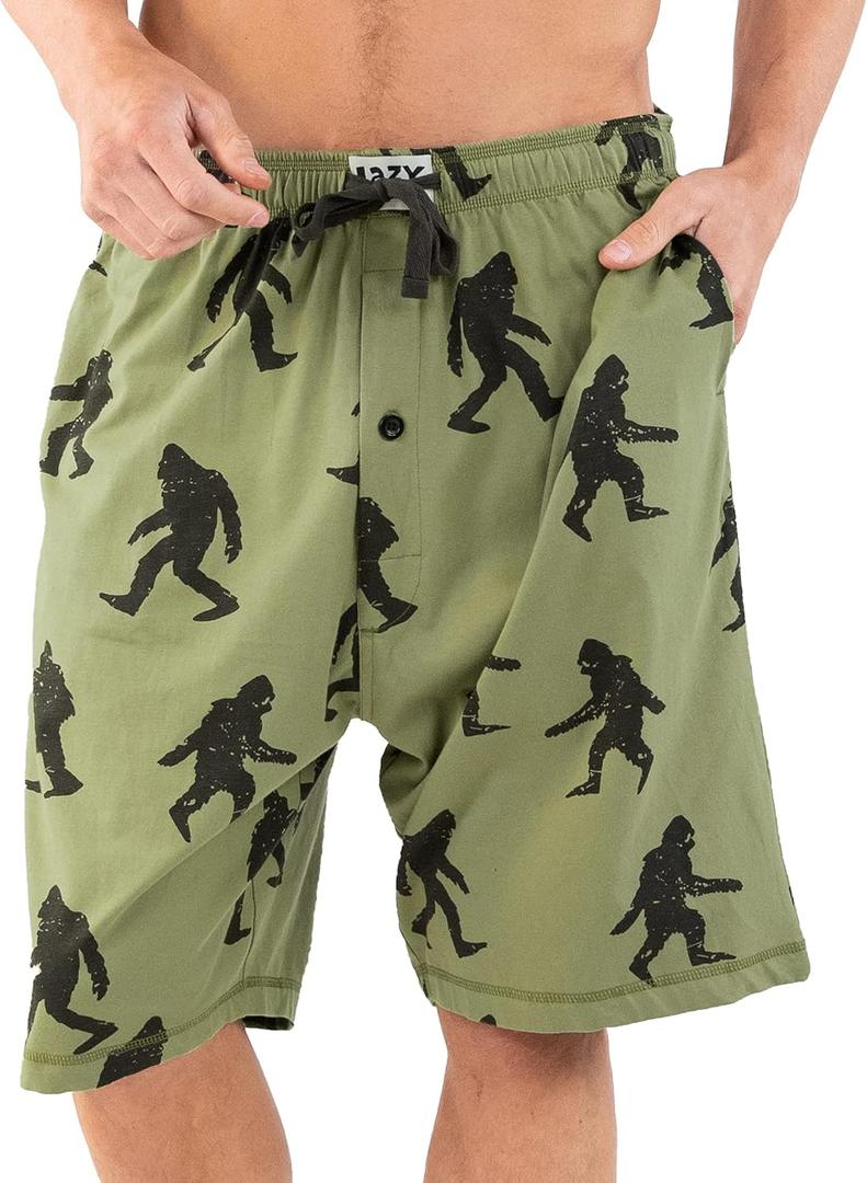 Lazy One Pajama Shorts for Men, Men's Pajama Bottoms, Soft Shorts with Pockets, Sleepwear (L)