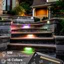 5W RGB Retaining Wall Lights,7 inch LED Hardscape Lighting,Color Changing Low Voltage Landscape Lights,12V Step Lights Outdoor Waterproof Patio Walls Stairs Lighting,12-Pack with Connectors