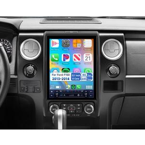 8 Core 4G+64G F150 2013-2014 Car Radio, 12.1 IPS Screen Tesla Style F150 Stereo with Android 15 Weather Forecast AM/FM/DSP WiFi,Wireless CarPlay & Android Auto BT SWC MirrorLink