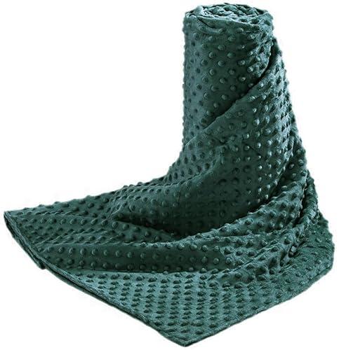 Acdyion Weighted Blankets Removable Duvet Cover for Adults Twin Size (30"x40"),Heavy Blanket Duvet Cover with Soft and Comfort Minky with 12 Ties,Machine Washable Soft Weighted Blanket Cover (Green)