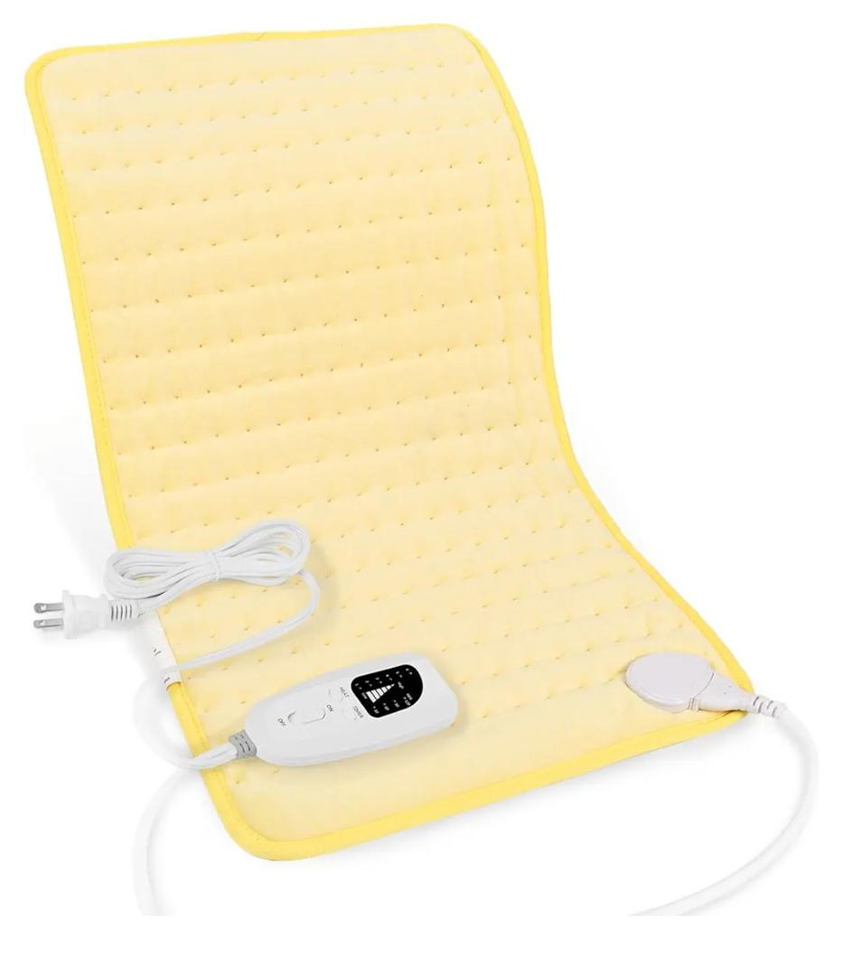 Deepsoon Heating Pad,Electric Heating Pads for Back,Neck,Abdomen,Moist Heating Pad for Shoulder,Knee,Arms,Legs,Dry/Moist Heat & Auto Shut Off,Christmas Gifts for Men and Women,Light Yellow,24x12 Inch