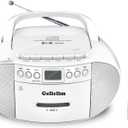 Gelielim Portable CD and Cassette Player Boombox Combo, AM/FM Radio Tape Recorder Casette Player with Remote, Bluetooth CD Tape Player USB Playback & Earphone Jack,Battery Powered/Plug in for Home (White)