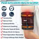 Hiball Triceps & Bicep Tendonitis Brace, Upper Arm Compression Sleeve for Women Men, Bicep Compression Sleeve & Wrap, Upper Arm Support Band for Pain Relief, Edema, Muscle Strains Tear Injury (Single),L