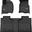 3W Floor Mats Fit for 2019-2024 2025 Chevy Silverado/GMC Sierra 1500 & 2020-2024 2025 Chevrolet Silverado/GMC Sierra 2500 HD/3500HD Crew Cab TPE All Weather Custom Fit, with Factory Carpeted Storage