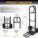 Heavy Duty Hand Truck 600 LB Capacity, Steel 2 Wheel Dolly with Solid Rubber Tires, Detachable Hand Cart for Moving Appliances, Furniture, Warehouse, Industrial, Home Use