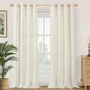 YoungsTex Natural Linen Curtains 84 Inch Length 2 Panels Set - Light Filtering Drapes with Grommet Window Treatments for Bedroom Living Room Privacy Protection, 52 X 84 Inch