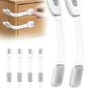 BBsecure 8 Packs Cabinet Locks Baby Proofing, Child Proof Cabinet Locks with 3M Adhesive, No-Drill Child Safety Cabinet Lock, Flexible for Drawer, Door, Fridge, Trashcan, Toilet Seat, Pantry