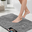 GORILLA GRIP Bath Rug Mat, Thick Soft Absorbent Chenille, Quick Dry Microfiber Mats, Rubber Backing Washable Shower Floor Rugs, Bathmat Runner, US Designed Bathroom Home Decor Accessories 29x20,Grey