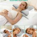 Adjustable Cervical Neck Pillow for Sleeping, Memory Foam Nuzzle Pillow for Back and Shoulder Pain Relief, Ergonomic Contour Side Sleeper Pillows for Neck Support with Armrest