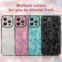 for iPhone 16 Pro Case with Finger Strap Holder, Cute Cool Butterfly Print Pattern Design for Women Girls, Shockproof Anti Scratch Hand Kickstand Protective Cover, Pink