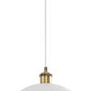 Vintage White and Gold Pendant Light Fixture 11.81 Rustic Farmhouse Pendant Lighting Fixture Brass Socket Dome Pendant Lamp for Kitchen Island, Dining Room, Hallway, Bedroom, Living Room