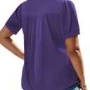 Plus Size Tunic Tops for Women Casual V Neck Shirts Dressy Pleated Tees