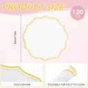 120 Pcs White Round Paper Placemats 13.5 Inch Disposable Paper Placemats with Wavy Gold Edged Elegant Scalloped Decorative Table Mat for Wedding Party Baby Shower Banquet Holiday Dining Table Decor
