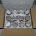 PUSKMAY 8 oz Mason Jars with Airtight Silver Lids - 12 Pack Small Glass Jars Set with Labels & Twine - Wide Mouth Canning Jars for Yogurt, Pantry Spice Organization, Homemade Jam & Honey