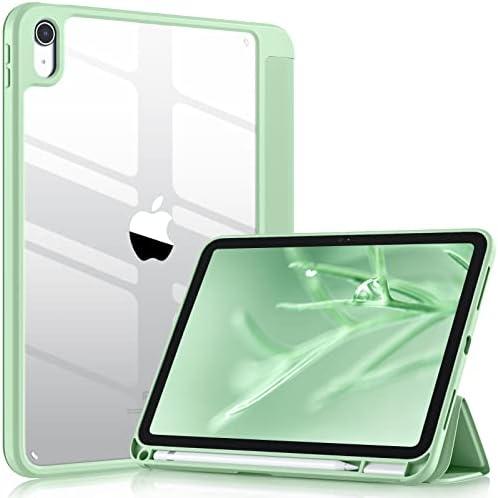 Wenlaty Case Compatible with iPad (A16) 11th/10th Generation Case(2025/2022) with Pencil Holder, Slim Protective Cover with Clear Back Shell for iPad 11/10.9 inch, Auto Wake/Sleep, Mint Green