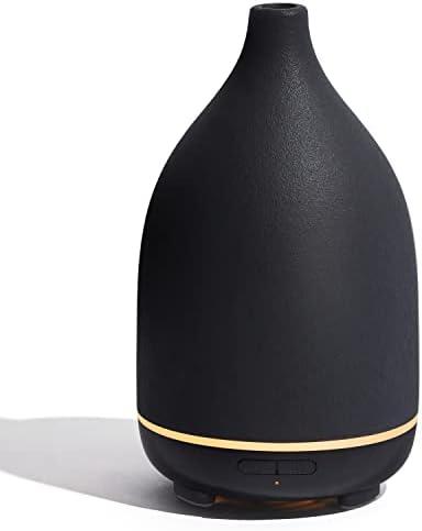 InnoGear Oil Diffuser, 150ML Ceramic Diffuser for Essential Oils Handcrafted Aromatherapy Diffuser Ultrasonic Cool Mist Humidifier with 2 Mist Modes Waterless Auto Off for Room Office, Black