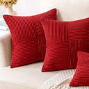 MIULEE Beige Corduroy Pillow Covers Pack of 2 Boho Decorative Spliced Throw Pillow Covers Soft Solid Couch Pillowcases Cross Patchwork Textured Cushion Covers for Living Room Bed Sofa 18x18 inch