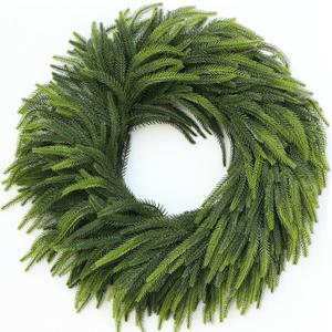 26" Large Norfolk Pine Wreath for Front Door, Realistic Artificial Christmas Wreaths Faux Pine Needles Green Fake Wreath for Walls Windows Porches Farmhouse Indoor Outdoor Home Decor