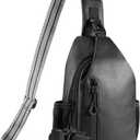 Tactical CCW Sling Bag for Men & Women - Premium Vegan Leather Concealed Carry Holster Crossbody Bag, Anti-Theft Pack with Adjustable Guitar Strap (Fits iPad 11, iPhone 16 Pro Max)