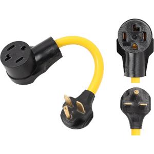 ONETAK NEMA 6-30P to 14-30R 240V 30 Amp 3 Prong Male Plug to 4 Prong Female Receptacle Generator Welder Dryer EV Charger Power Cord Adapter Connector
