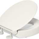 KOHLER 25876-96 Hyten 3" Height, Elevated Soft Close Round Toilet Seat, Contoured Seat with Grip-Tight Bumpers, Quick-Attach Hardware, Biscuit