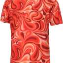 KYKU Funky Hawaiian Shirt for Men Palm Beach Shirts Tropical Vacation Clothes (3X-Large, Abstract Pattern)