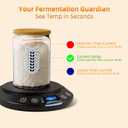 Sourdough Starter Warmer Set Precise 1F Thermostat (70-120F), 24H Timer, Smart Memory Warming On/Off - Fits Jars Up to 40oz, Sourdough Kit for Home Baking (Black)