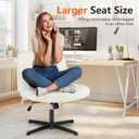 Sweetcrispy Criss Cross Chair Legged, Furry Armless Office Swivel Desk Chairs No Wheels, Vanity Height Adjustable Wide Seat Comfy Cute Computer Task Chair for Home Bedroom, Teddy Beige, 20"x26"x32"