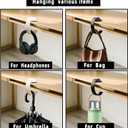 Bag Hook Heavy Sturdy Purse Hook for Table & Holds 50 lbs Purse Holder for Table Portable Purse Hanger for Table 2pcs Black and White